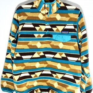 Patagonia Synchilla Snap-T Pullover Women M Geometric/Aztec Excellent Condition
